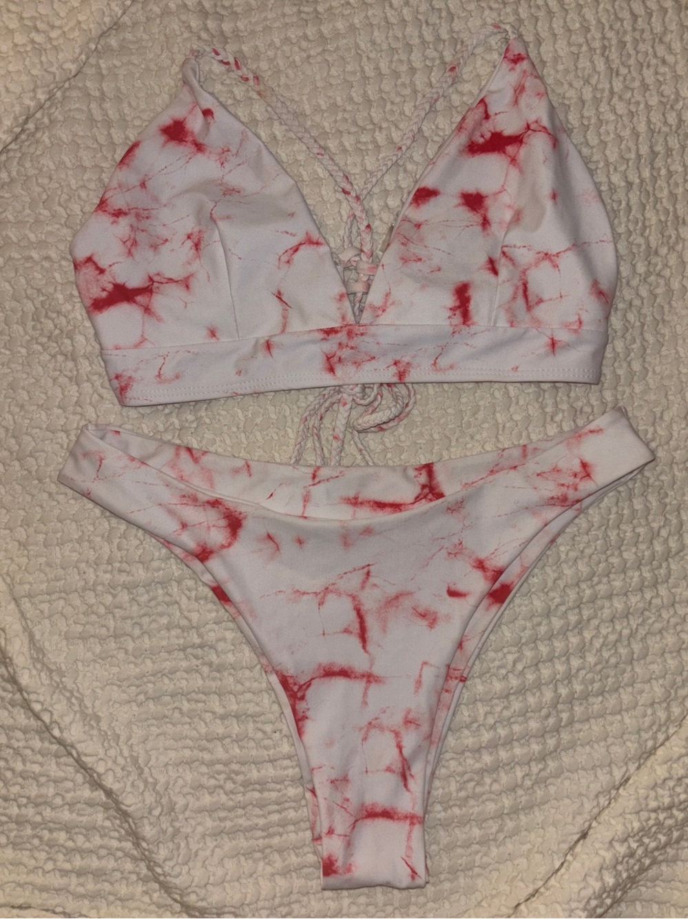 SHEIN Marble Tie-Dye Two-Piece Bikini